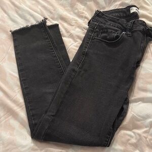 JBD Chic Black Frayed Hem Cropped Jeans